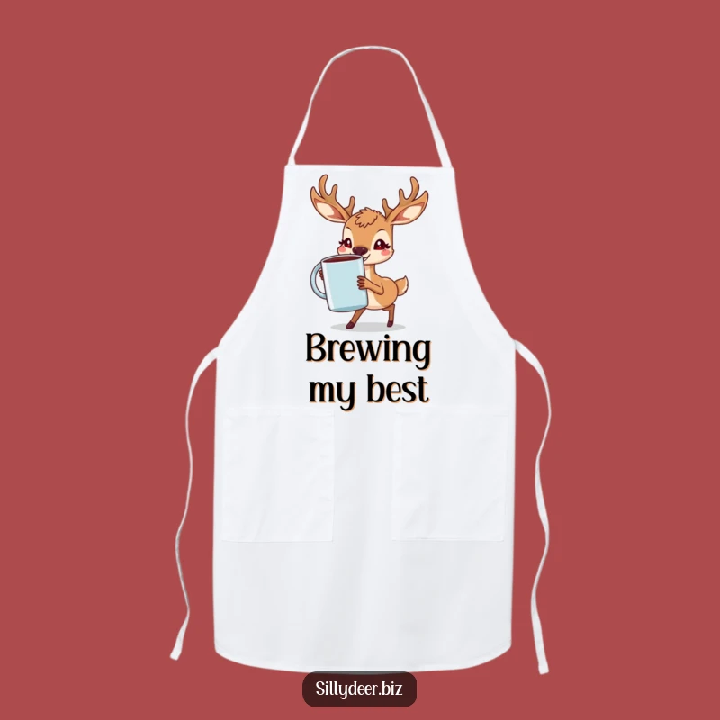 Funny Deer Coffee Apron: Cook with Determination and Woodland Charm
