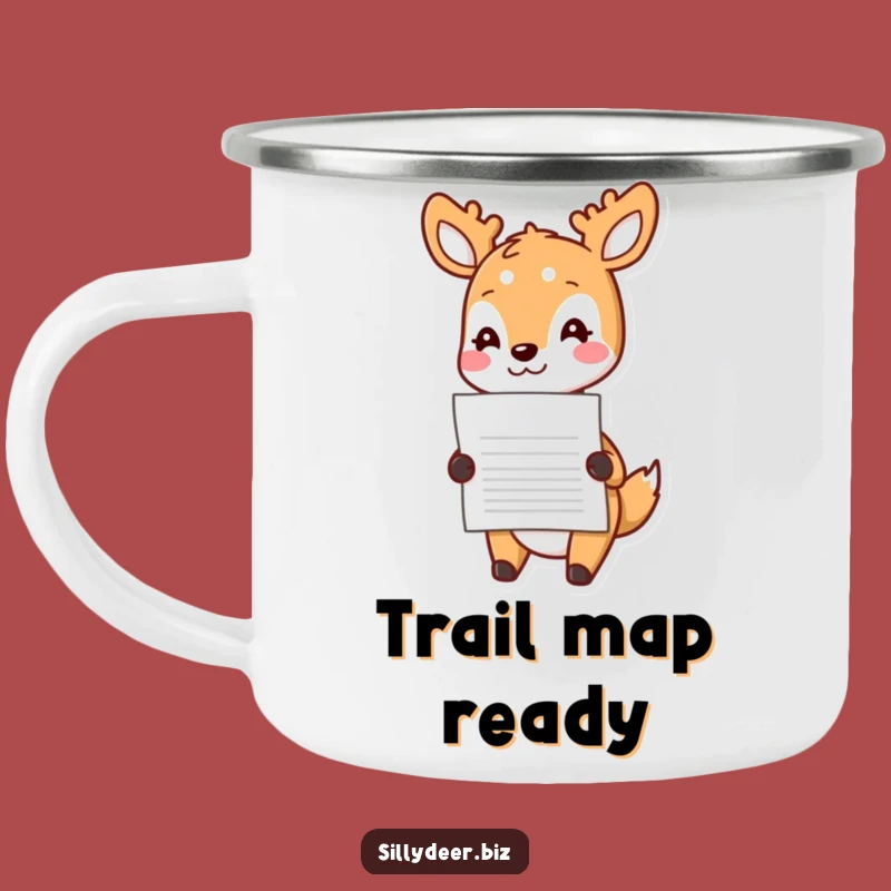 Funny Kawaii Deer Camping Mug: Cheerful Delivery Outdoors, Adventure Gift