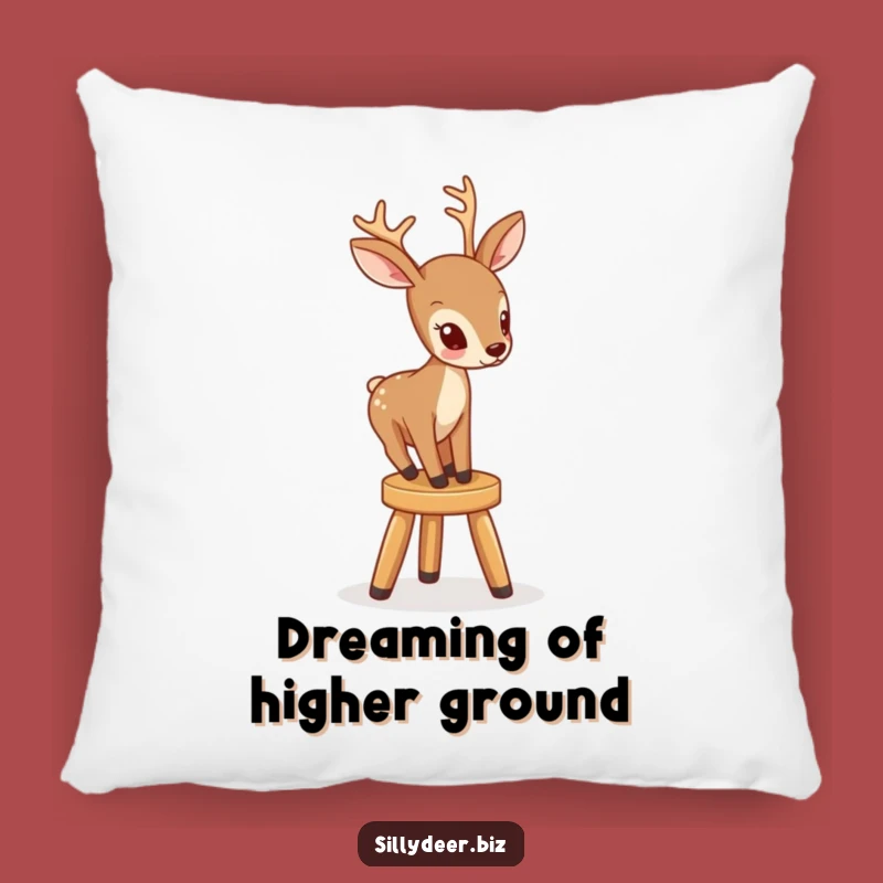 Funny Deer on Stool Pillow: Comfy Decor for a Hilarious Home