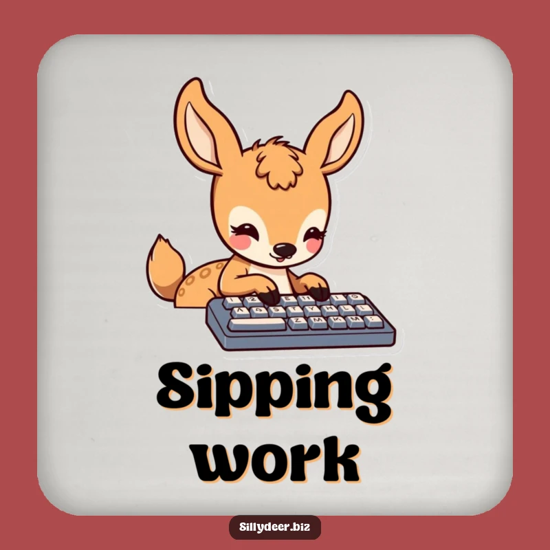Funny Kawaii Deer Coasters: Cute Typing Protection, Party Gift
