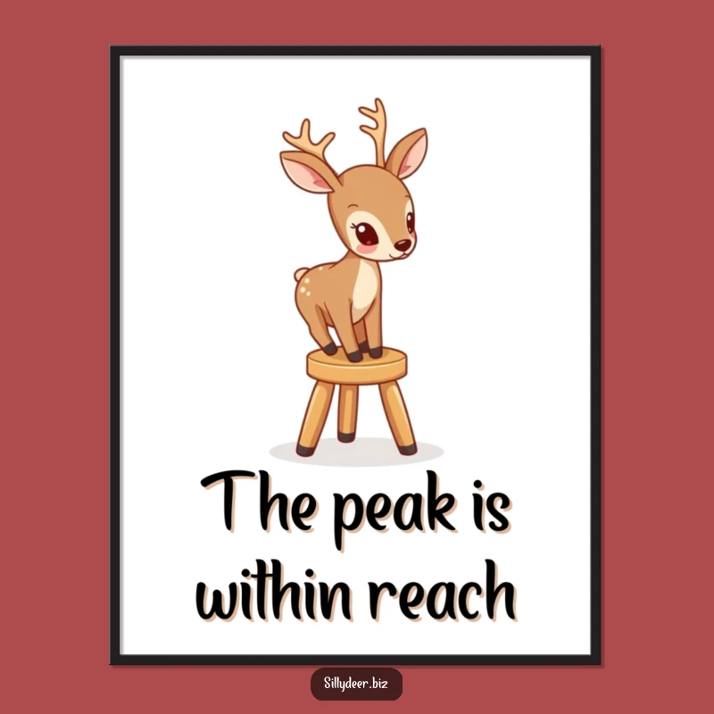 Funny Deer on Stool Poster: Hilarious Wall Art for a Laugh
