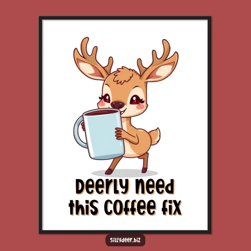Free Printable Deer Coffee Lover Wall Art: Humorous Downloadable Decor for Your Home