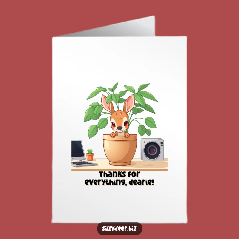 Free Printable Shy Deer Thank You Card: Express Gratitude with a Gentle Hello