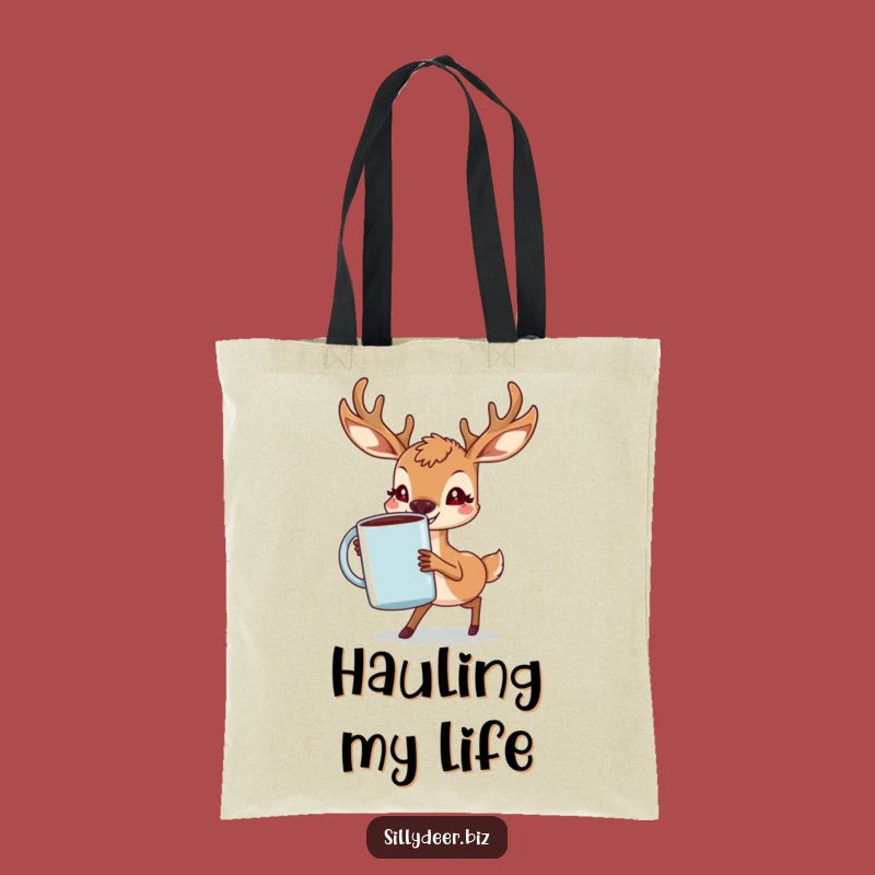 Funny Deer Coffee Tote Bag: Carry Your Essentials with Determined Animal Style